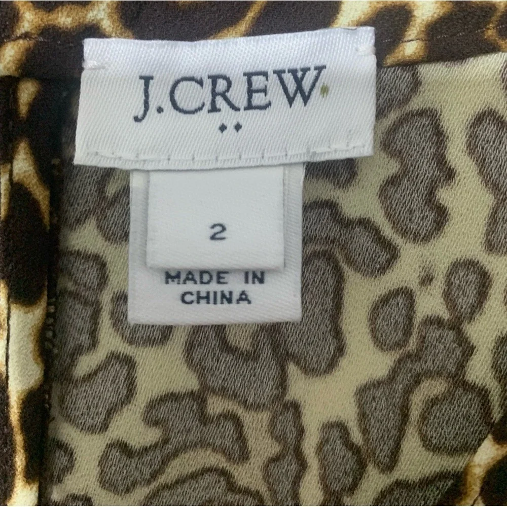 J. Crew crepe shift dress in‎ cat leopard sz 2 NWOT